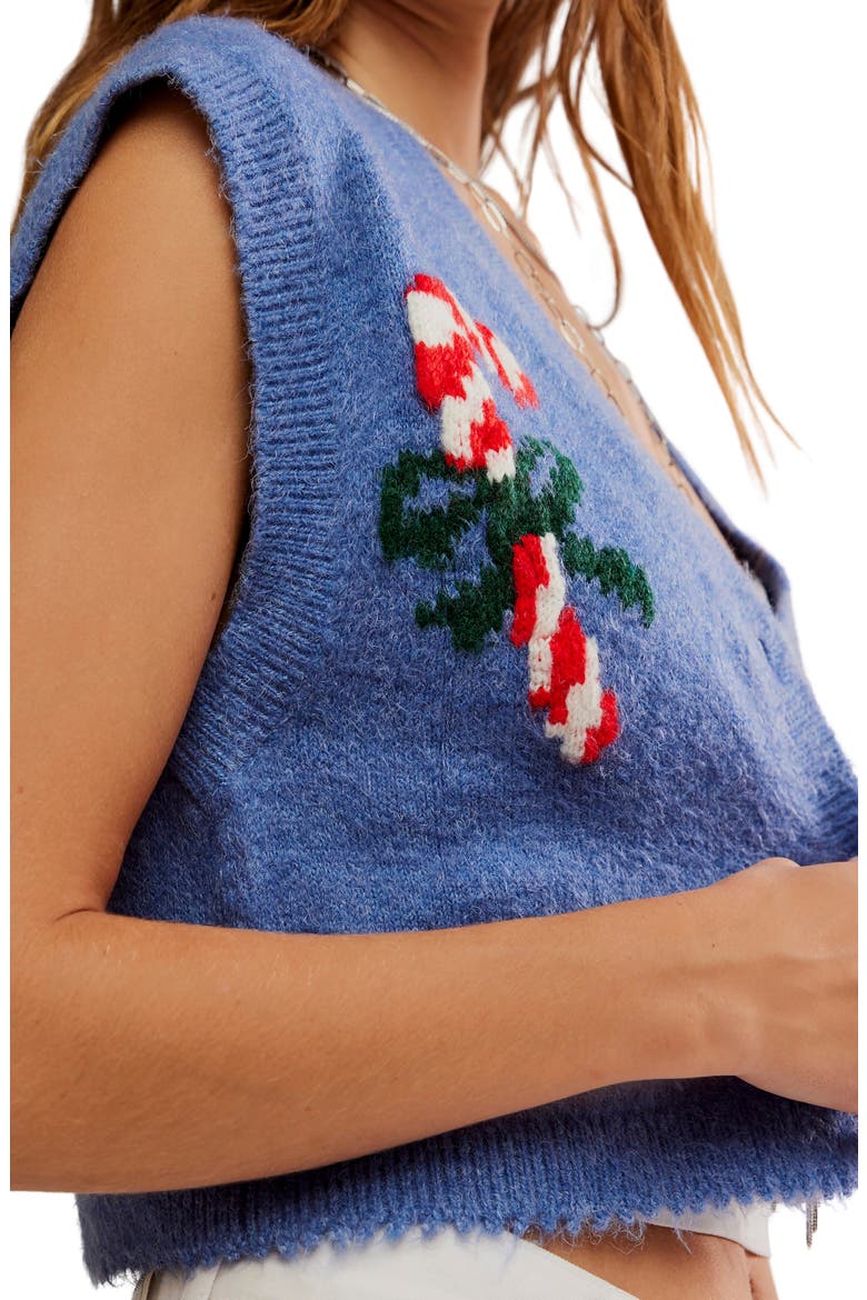 Be Merry Sweater Vest, Alternate, color, BLISSFUL BLUE COMBO