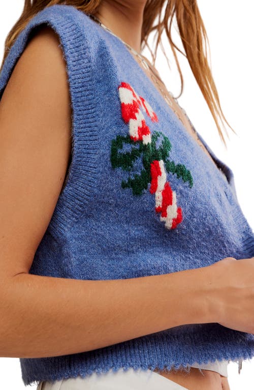 Free People Be Merry Sweater Vest In Blue