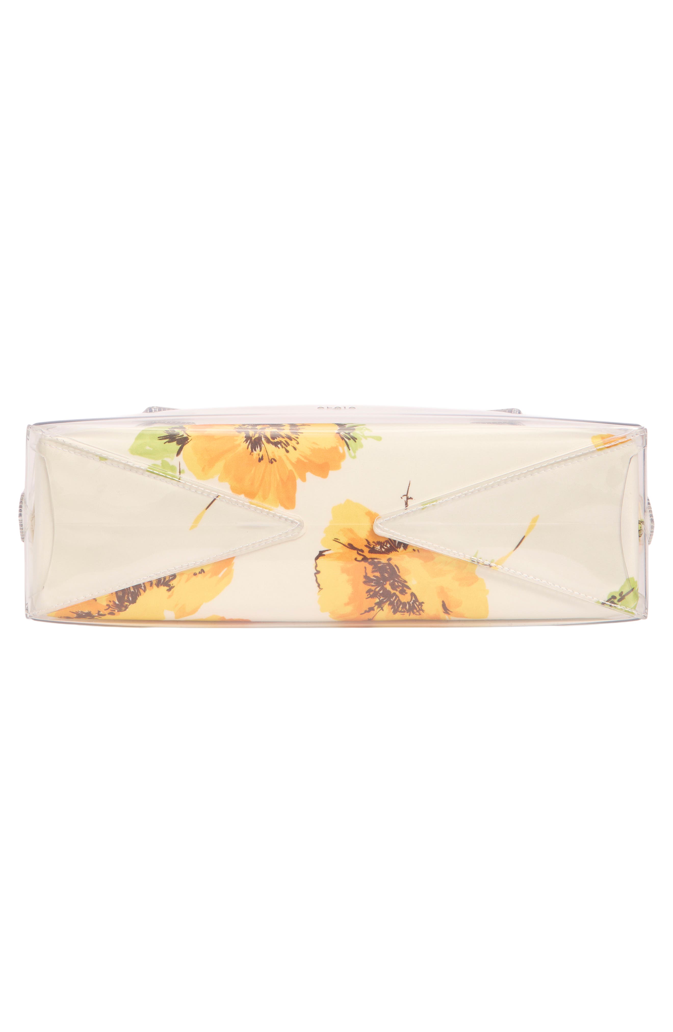 Medium Le Teckel Floral Print East/West Shoulder Bag, Alternate, color, BLANC/ JAUNE 022