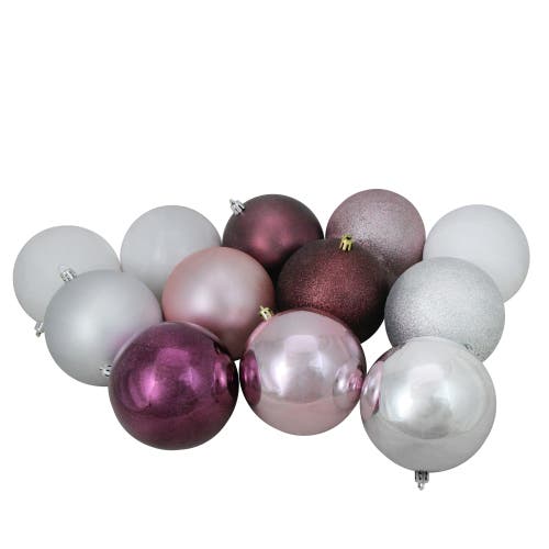 Northlight Shatterproof 3-finish Christmas Ball Ornaments In Purple