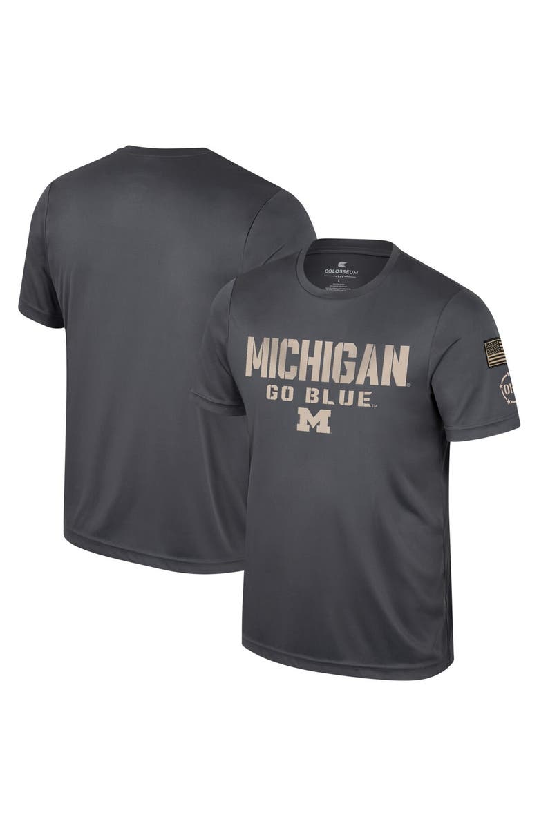 COLOSSEUM Men's Colosseum Charcoal Michigan Wolverines OHT Military Appreciation  T-Shirt, Alternate, color, 