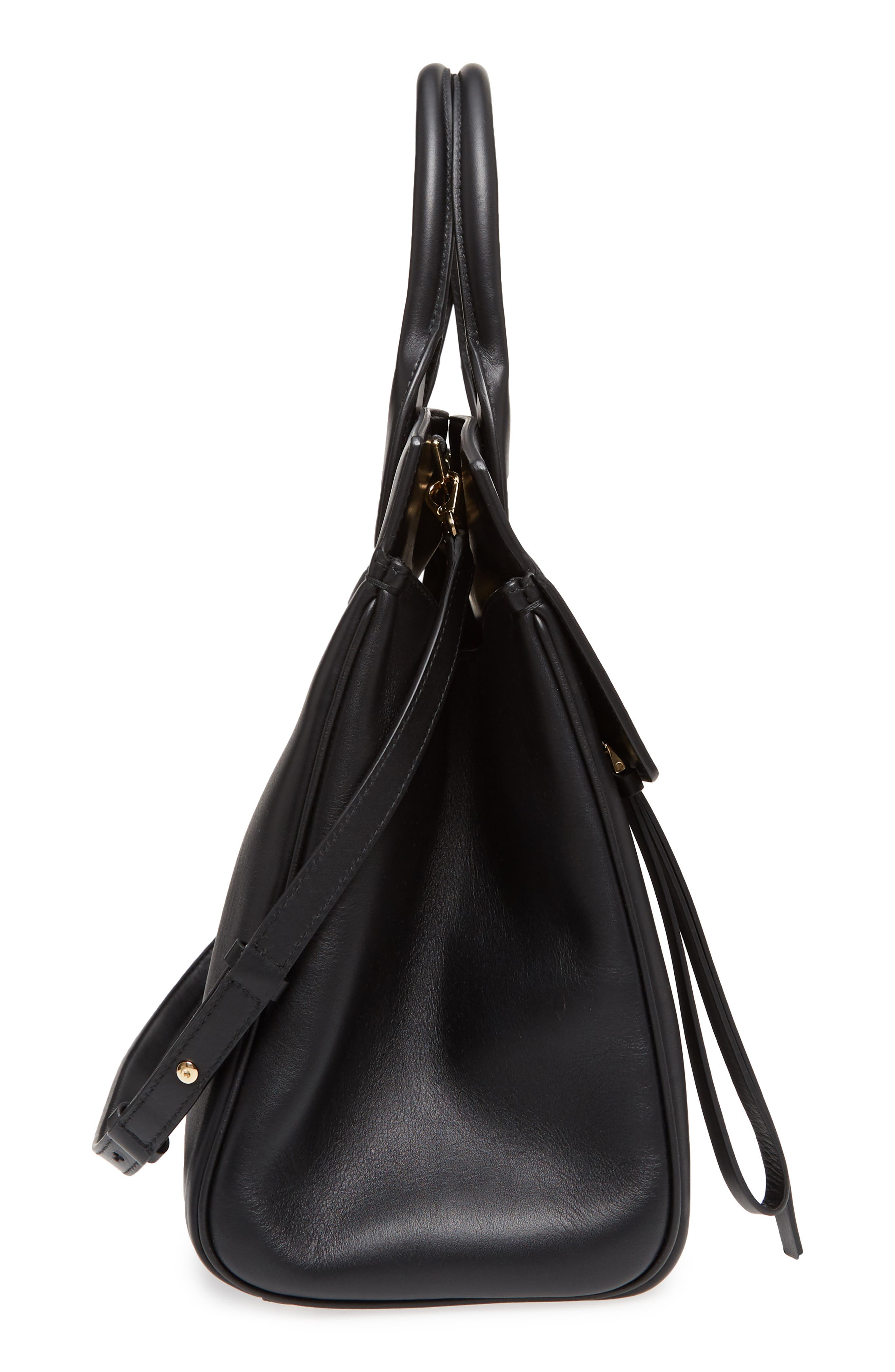 FERRAGAMO Salvatore Ferragamo Studio Calfskin Leather Top Handle Tote, Alternate, color, 