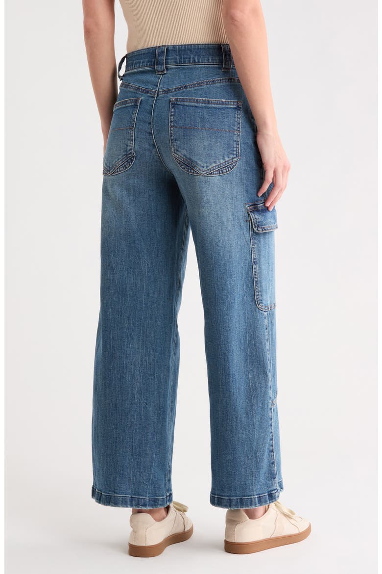 Wide Leg Cargo Jeans, Alternate, color, MID BLUE ARTISINAL