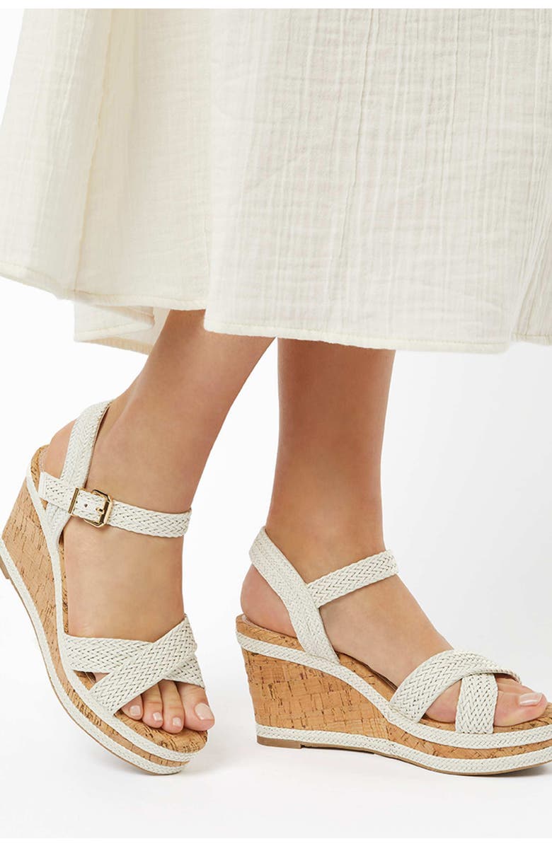 Dune London Kelsia Wedge Sandal, Alternate, color, Off White-Synthetic