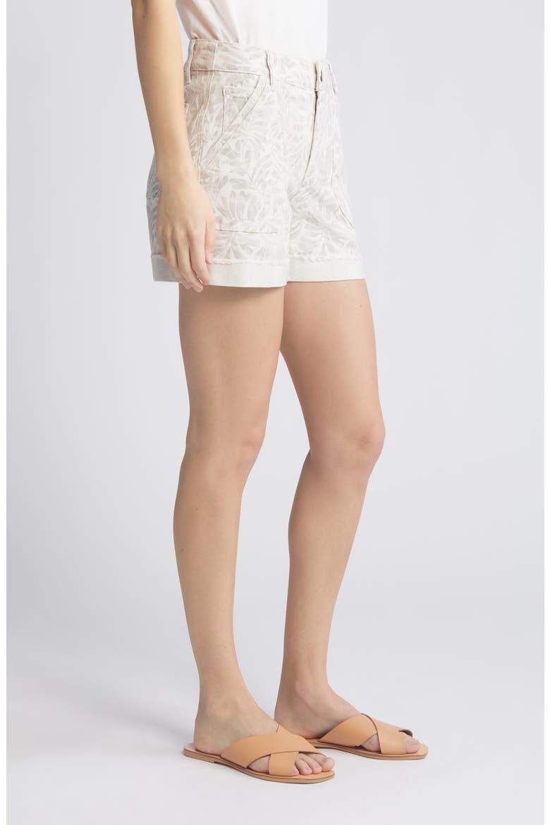 Print Patch Pocket High Waist Twill Shorts, Alternate, color, BIRCH