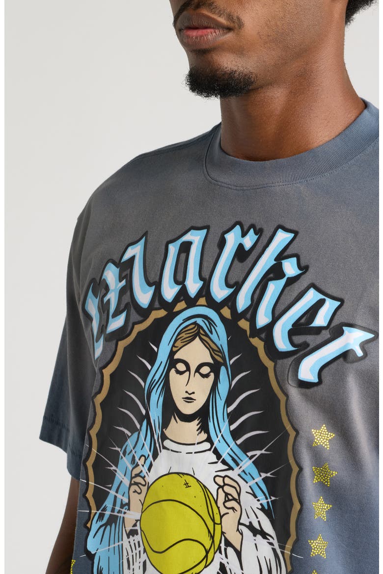 Bless the Ball Graphic T-Shirt, Alternate, color, VINTAGE INDIGO