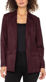 Liverpool Los Angeles Open Front Faux Suede Blazer