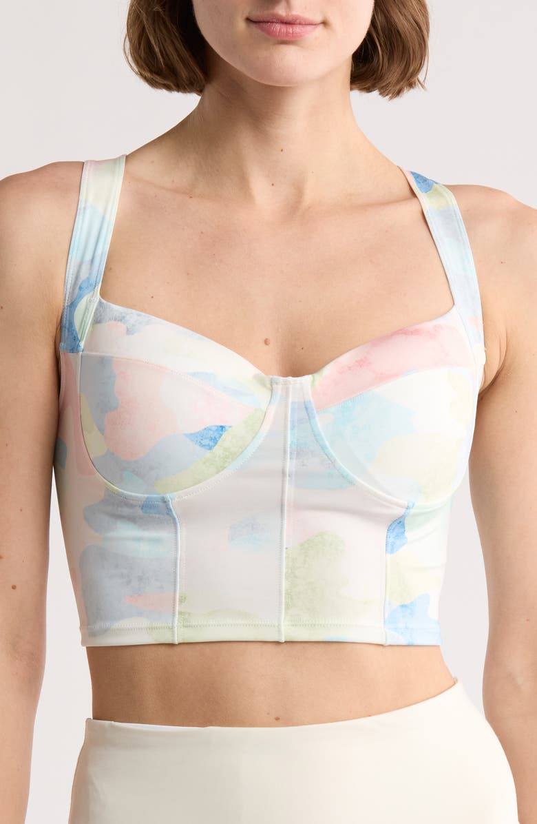 Faith Connexion Bustier Bra Top, Main, color, Pastel Camo