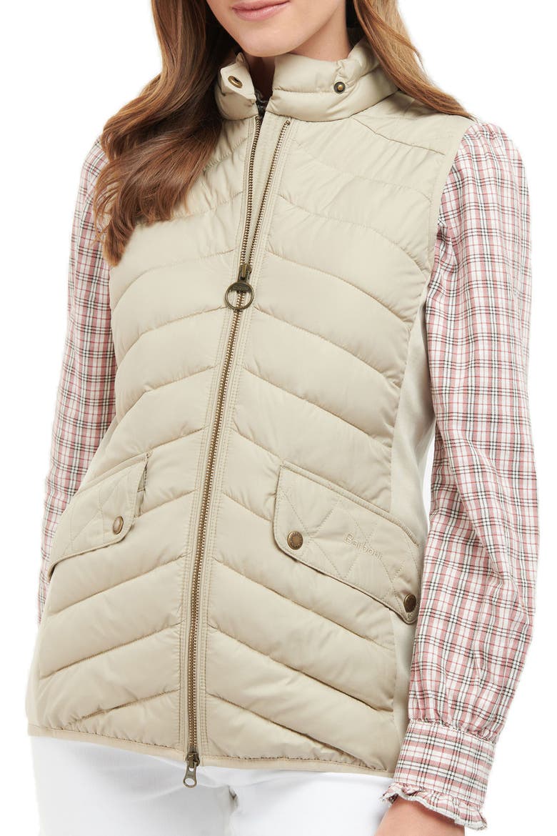 Stretch Cavalry Quilted Vest, Main, color, LIGHT SAND/ LIGHT SAND MARL