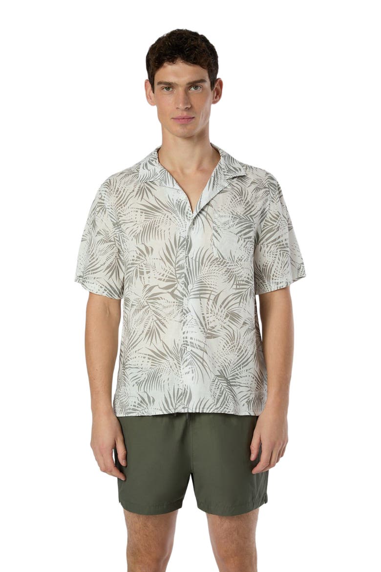 Air Linen Convertible Vacation Shirt, Main, color, WHT/LIGHT OLIVE