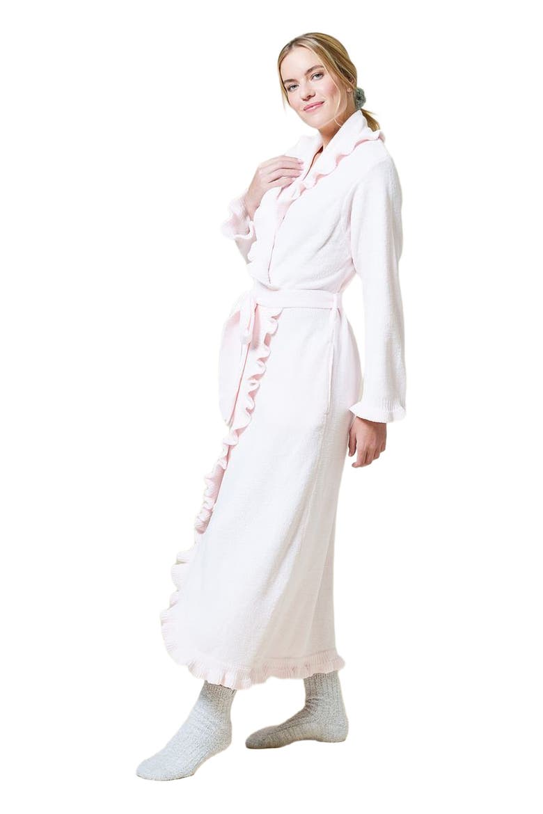 Ruffle Chenille Robe, Alternate, color, Light Pink