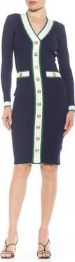 Alexia Admor Janet Long Sleeve Ribbed Sweater Dress