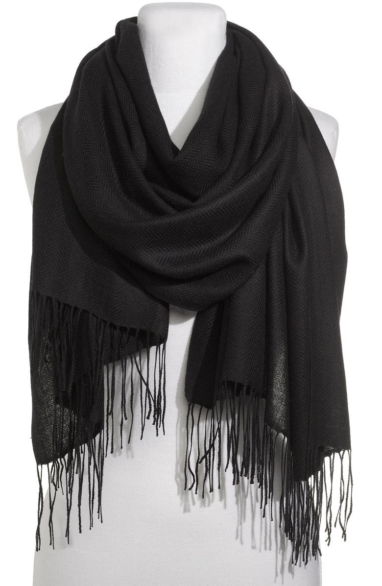 Nordstrom Collection Herringbone Cashmere Scarf, Main, color,