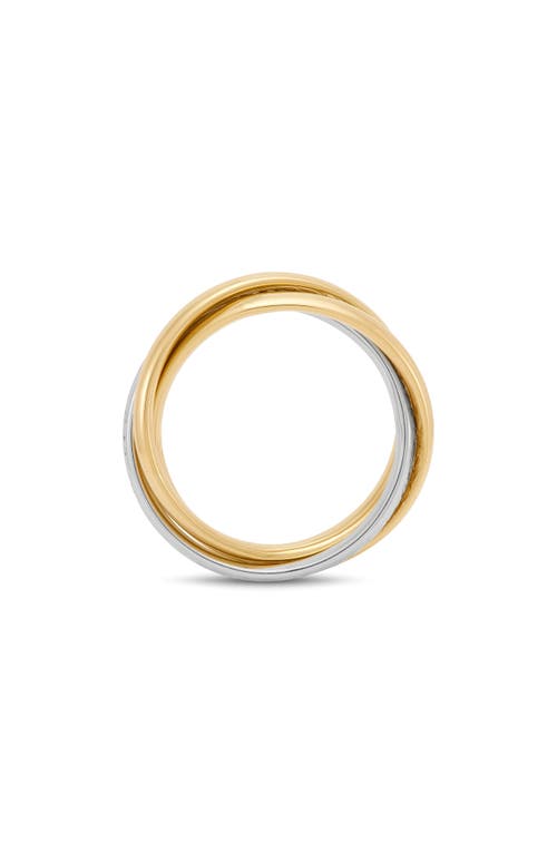 Frankie & Zoe Tube Crossover Band Ring In Gold