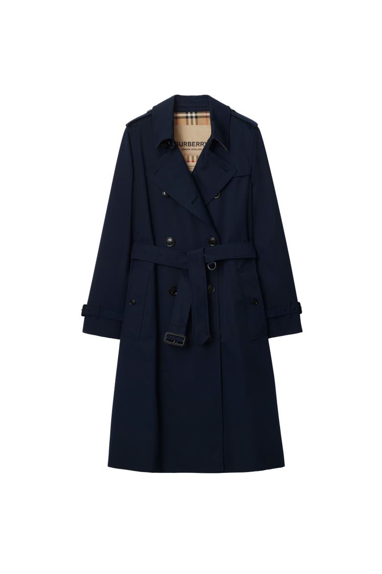 Long Kensington Heritage Trench Coat, Alternate, color, Coal blue