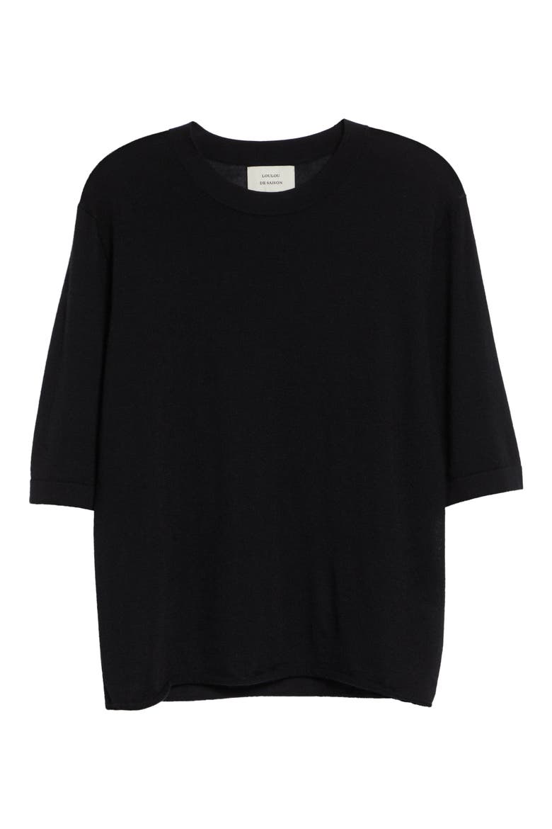Nala Cashmere T-Shirt, Alternate, color, BLACK