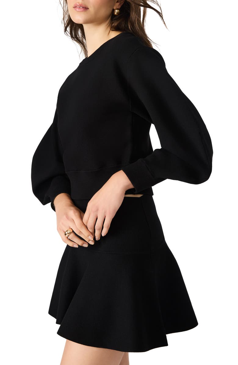 Steve Madden Rosina Balloon Sleeve Sweater, Alternate, color, Black