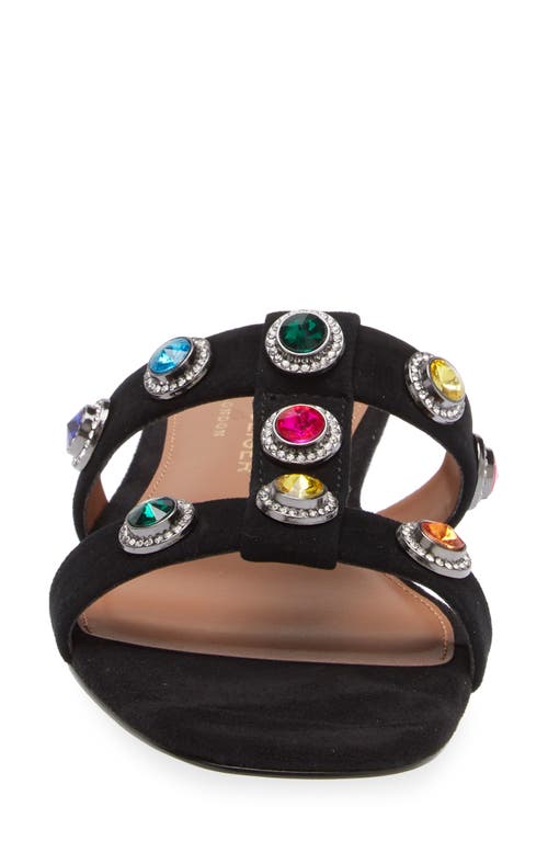 Kurt Geiger Suede Embellished Octavia Sandals In Black
