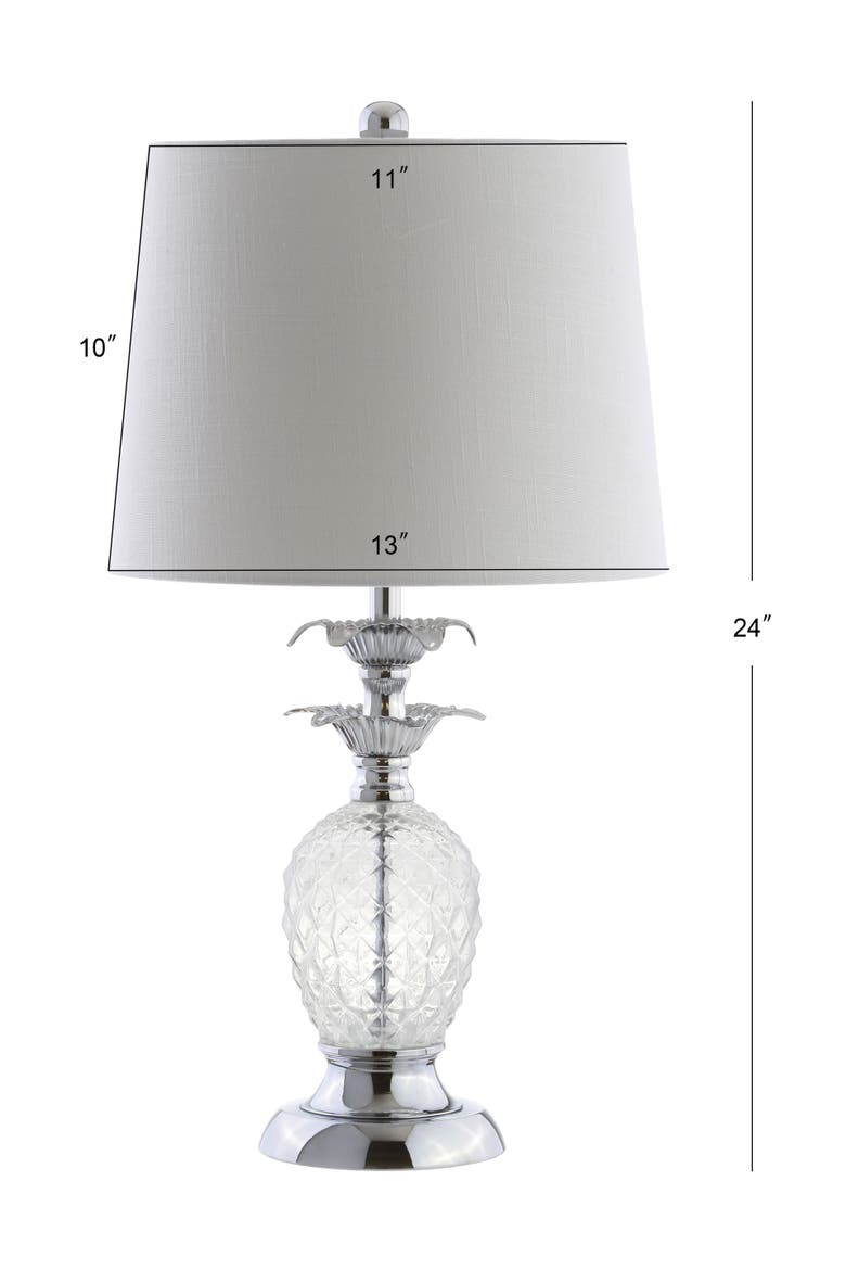 Jane 24" Glass LED Table Lamp, Clear/Chrome, Alternate, color, Clear/Chrome