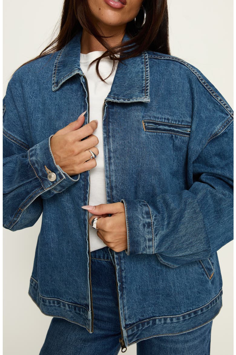 Riina Denim Bomber Jacket, Alternate, color, DENIM