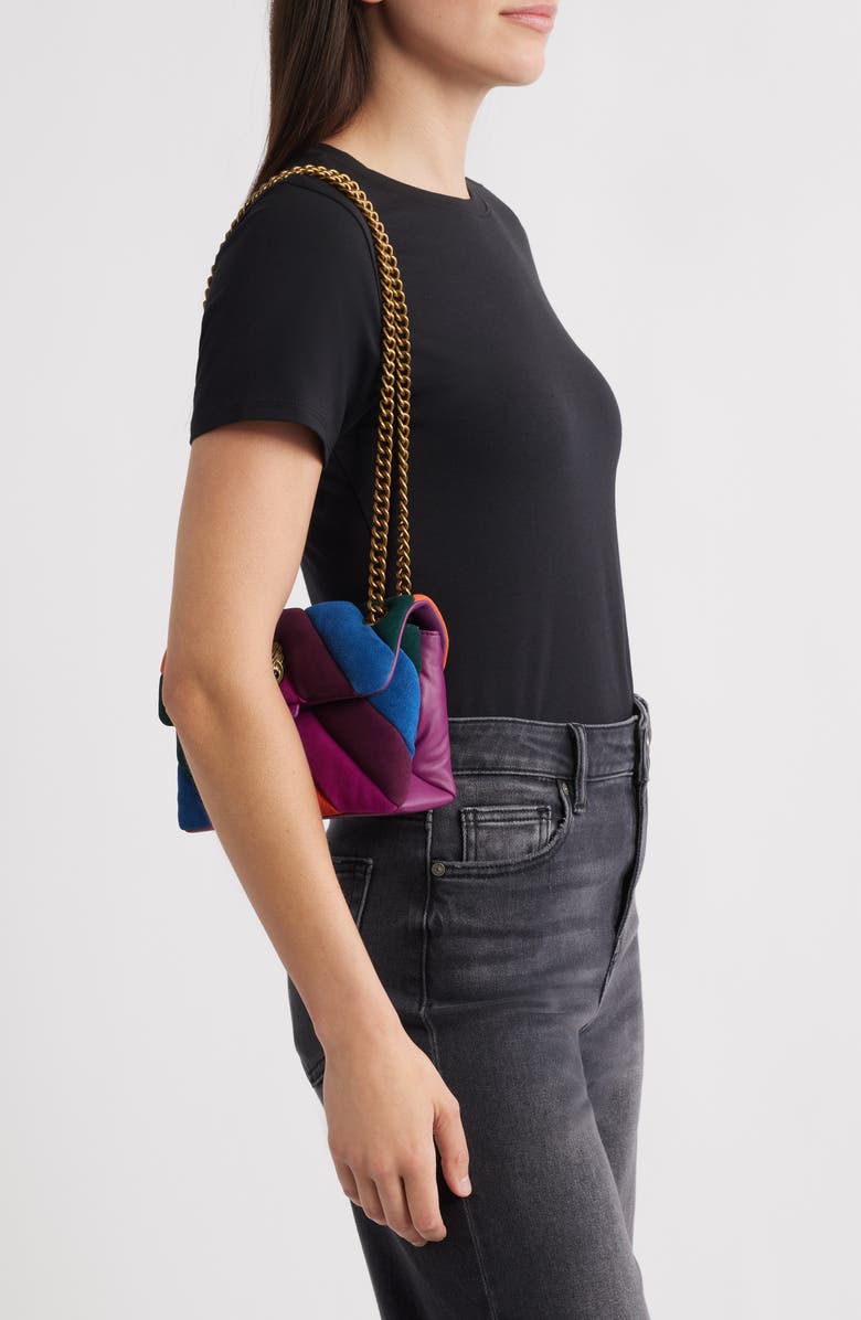 Kurt Geiger London Mini Soho Quilted Leather Shoulder Bag, Alternate, color, Purple Multi