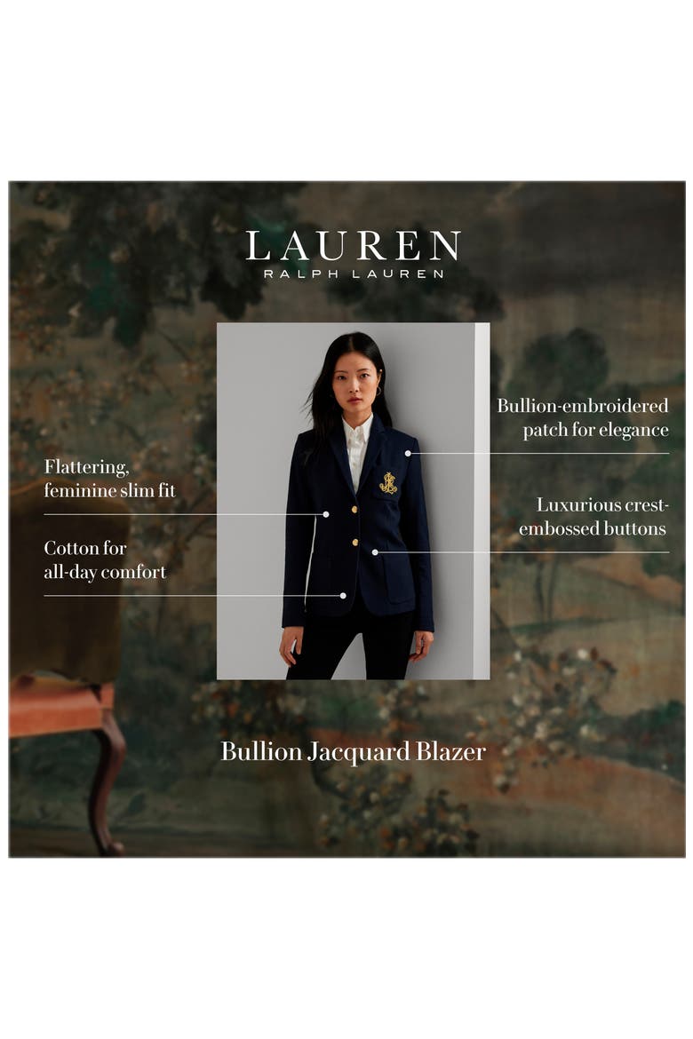 Bullion Jacquard Blazer, Alternate, color, LAUREN NAV