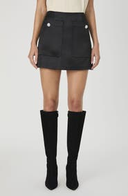 French Connection Carey Embellished Satin Miniskirt