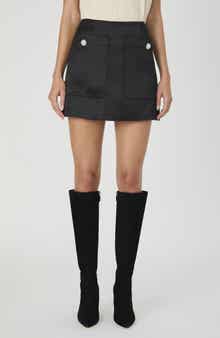 French Connection Carey Embellished Satin Miniskirt