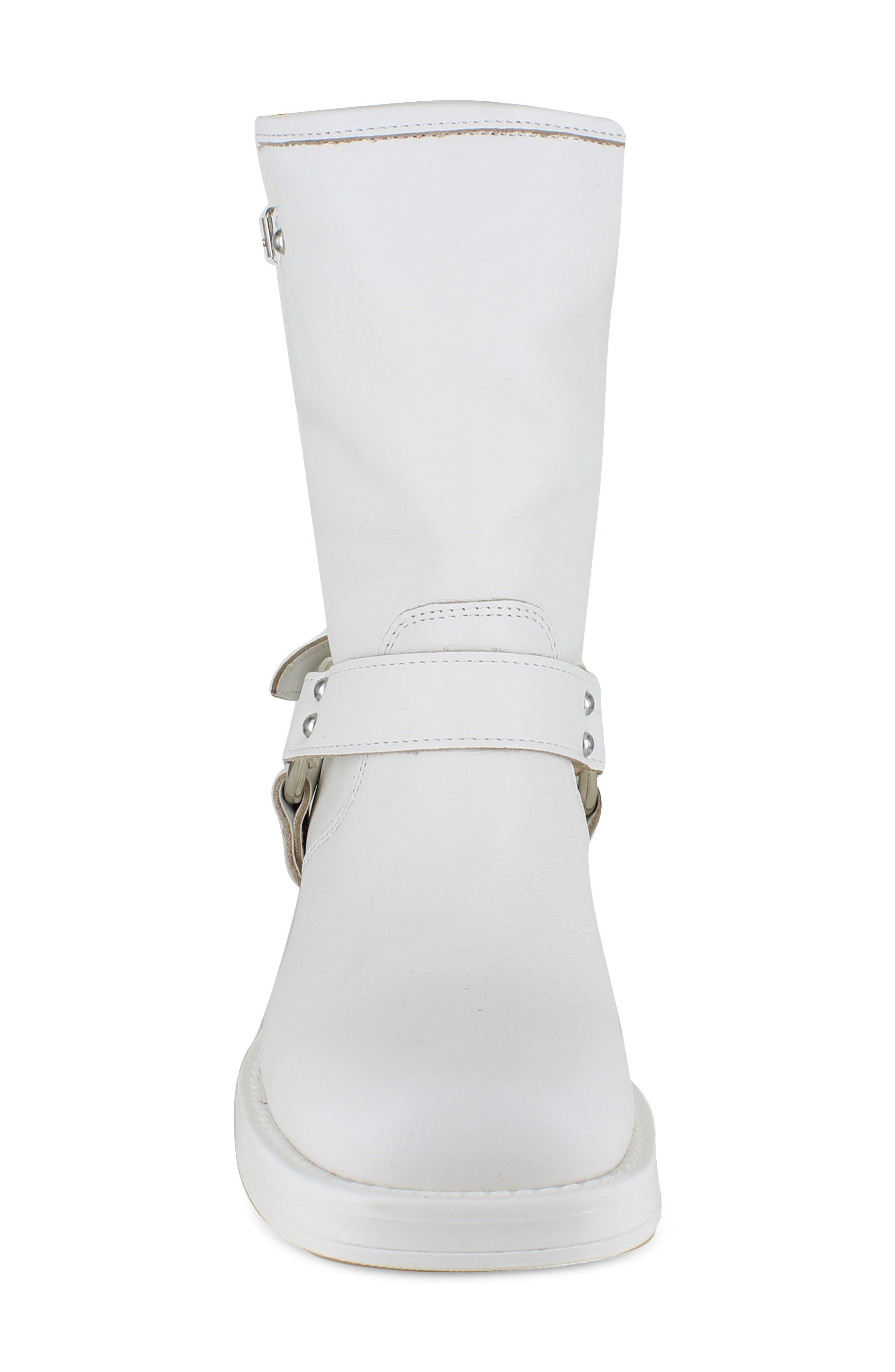 ZIGI Marce Moto Bootie, Alternate, color, Off White Leather