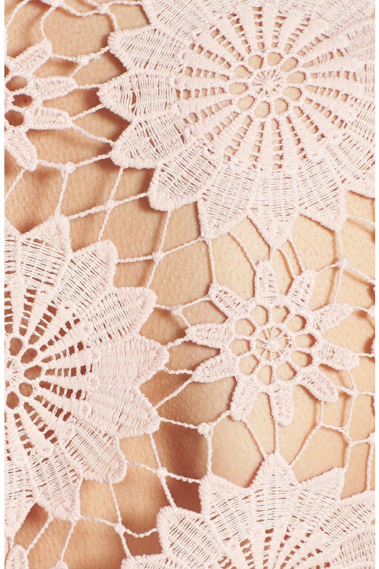 ASTR Crocheted Floral Crop Top, Alternate, color, BLUSH