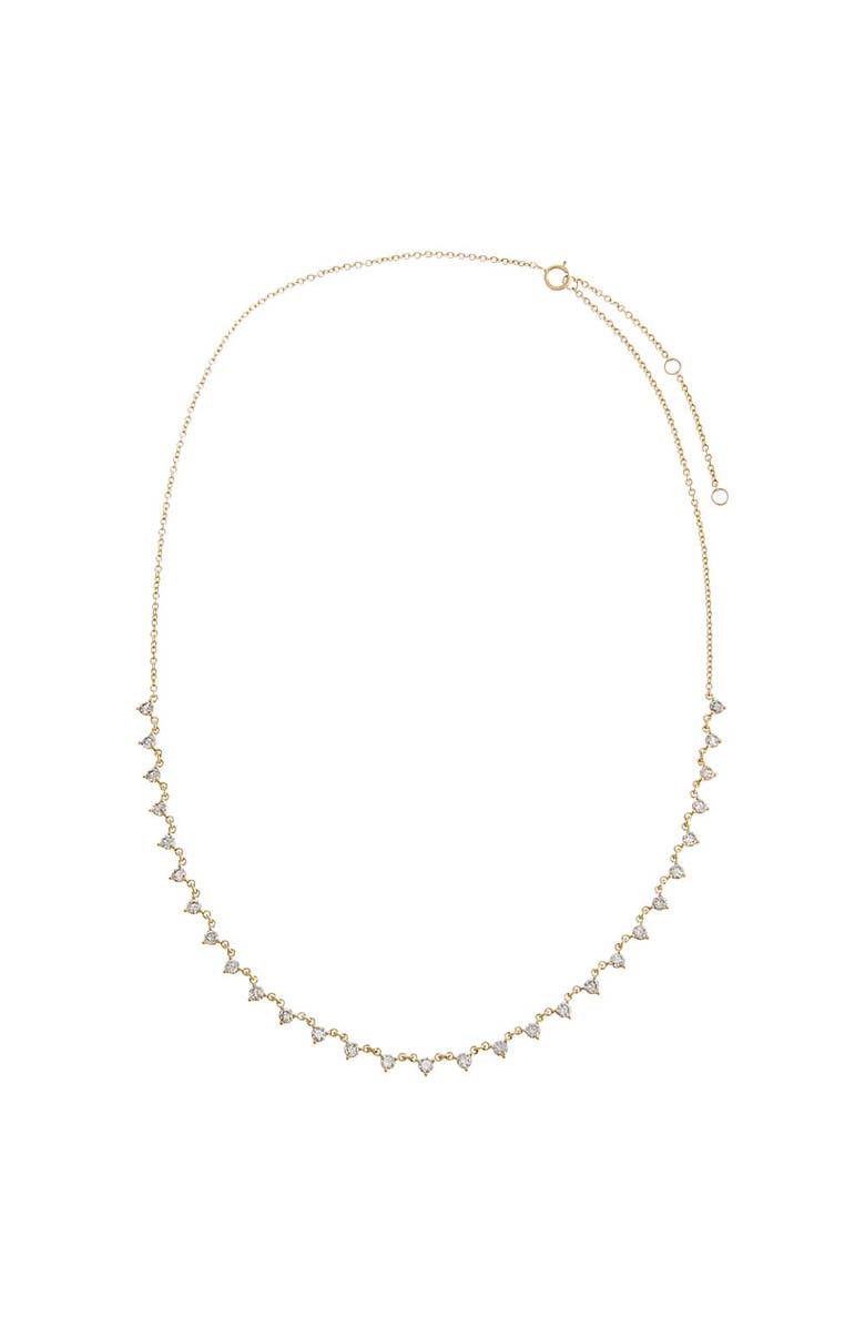 BY ADINA EDEN Diamond Three Prong Solitaire Chain Tennis Necklace 14K, Alternate, color,