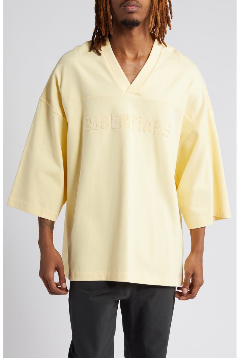 Football Oversize V-Neck Graphic T-Shirt, Main, color, GARDEN YELLOW
