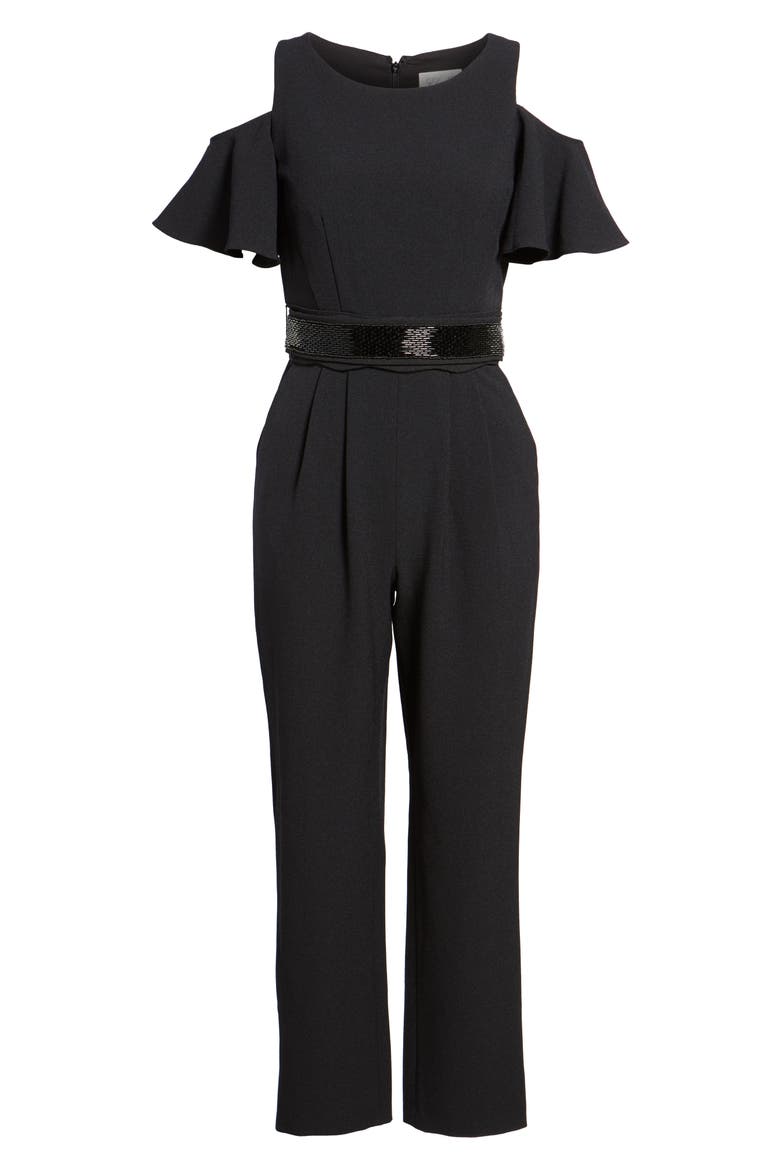 Cold Shoulder Jumpsuit, Main, color, BLACK