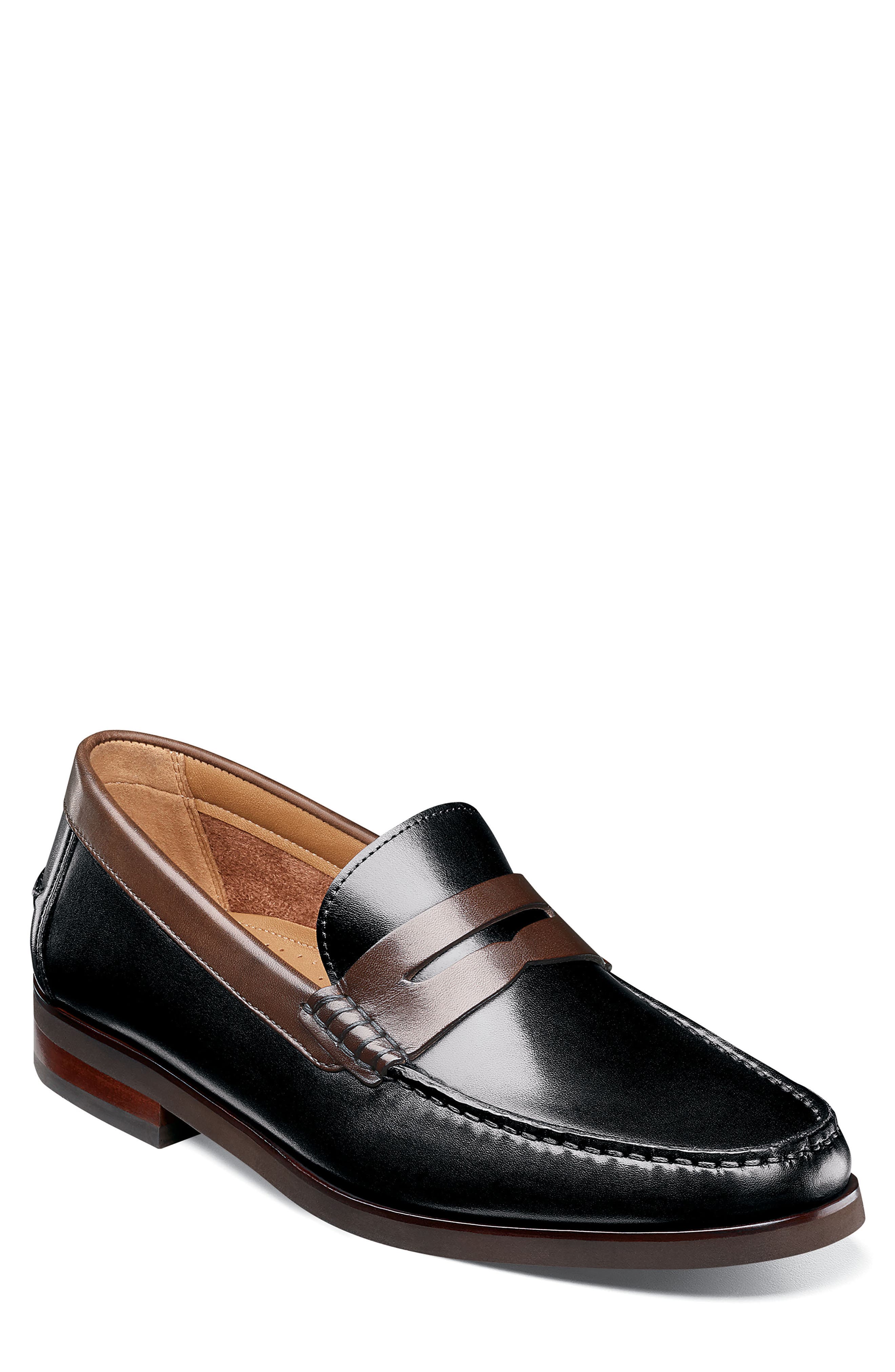 Florsheim Berkley Flex Penny Loafer, Main, color, Black/ Brown