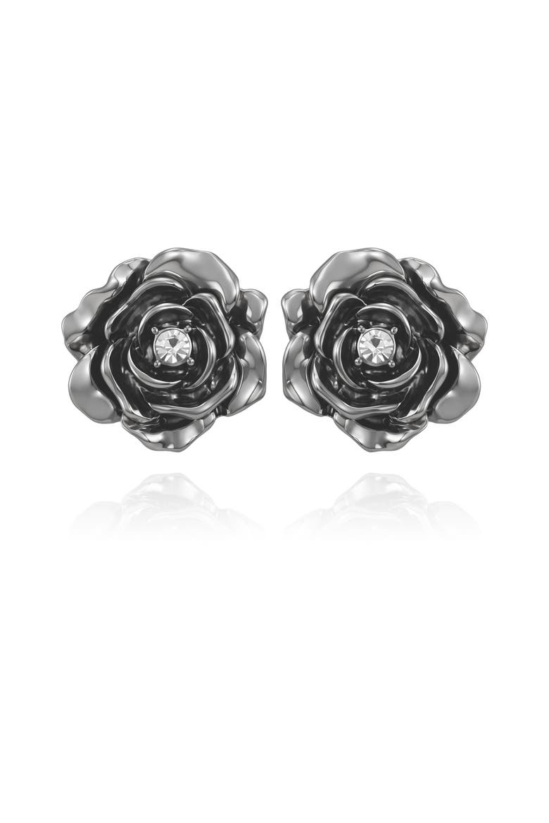 Flower Stud Earrings, Main, color, Silver