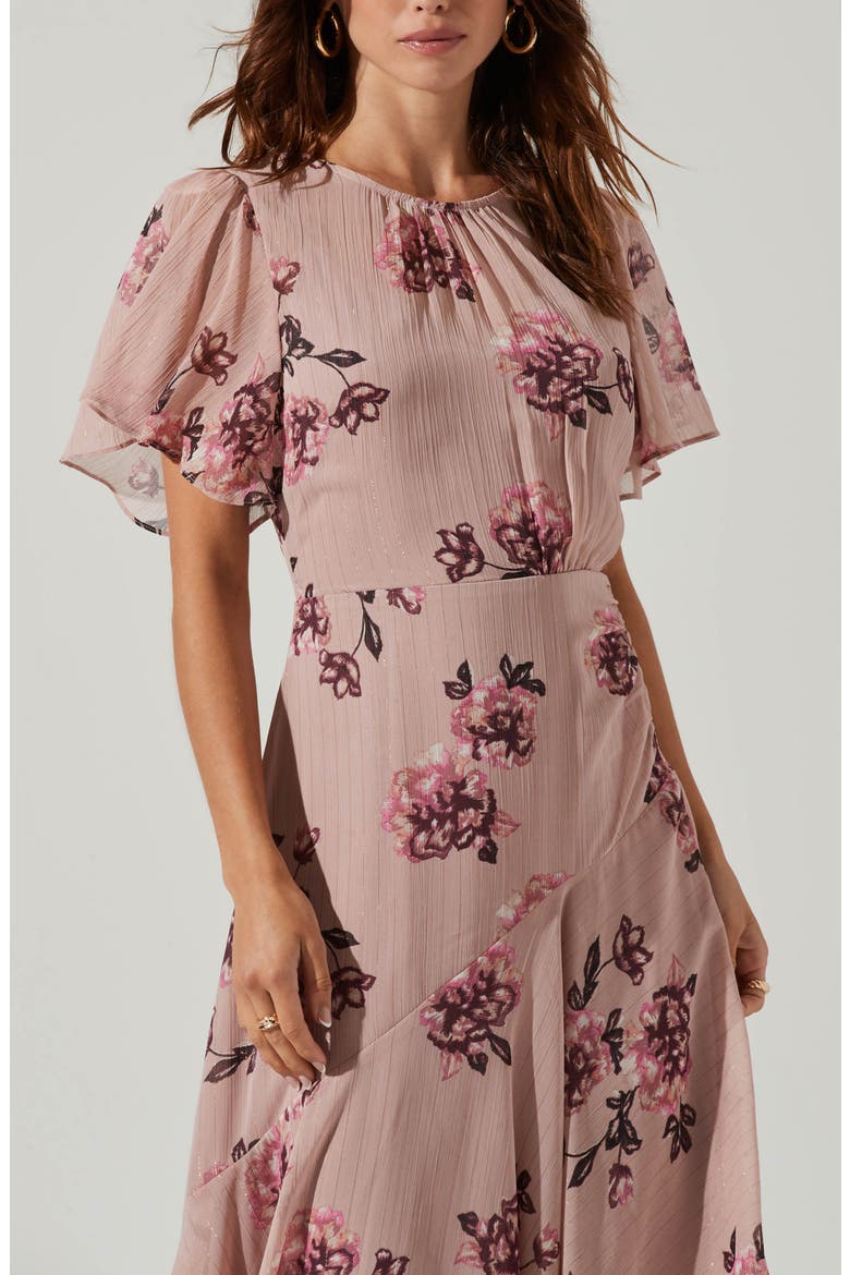 Floral Print Dress, Alternate, color, DARK BLUSH MULTI FLORAL