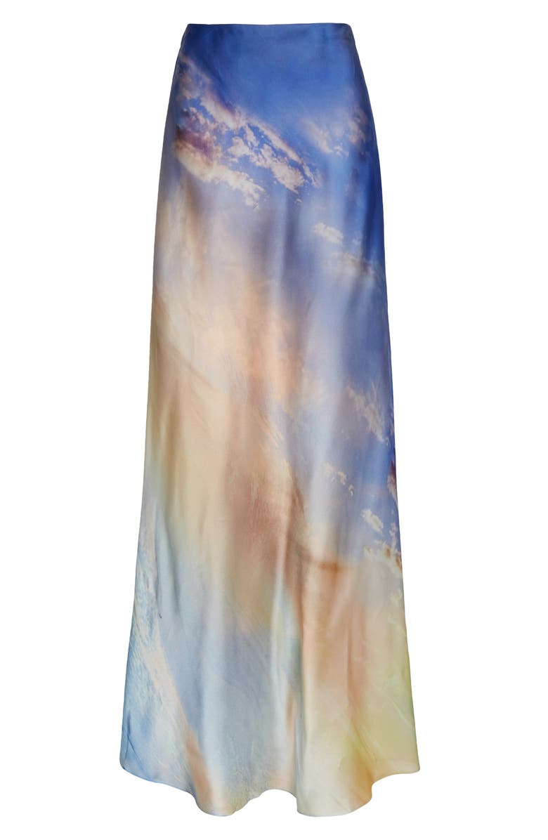 Zimmermann Tama Sky Print Silk Maxi Skirt, Alternate, color, 