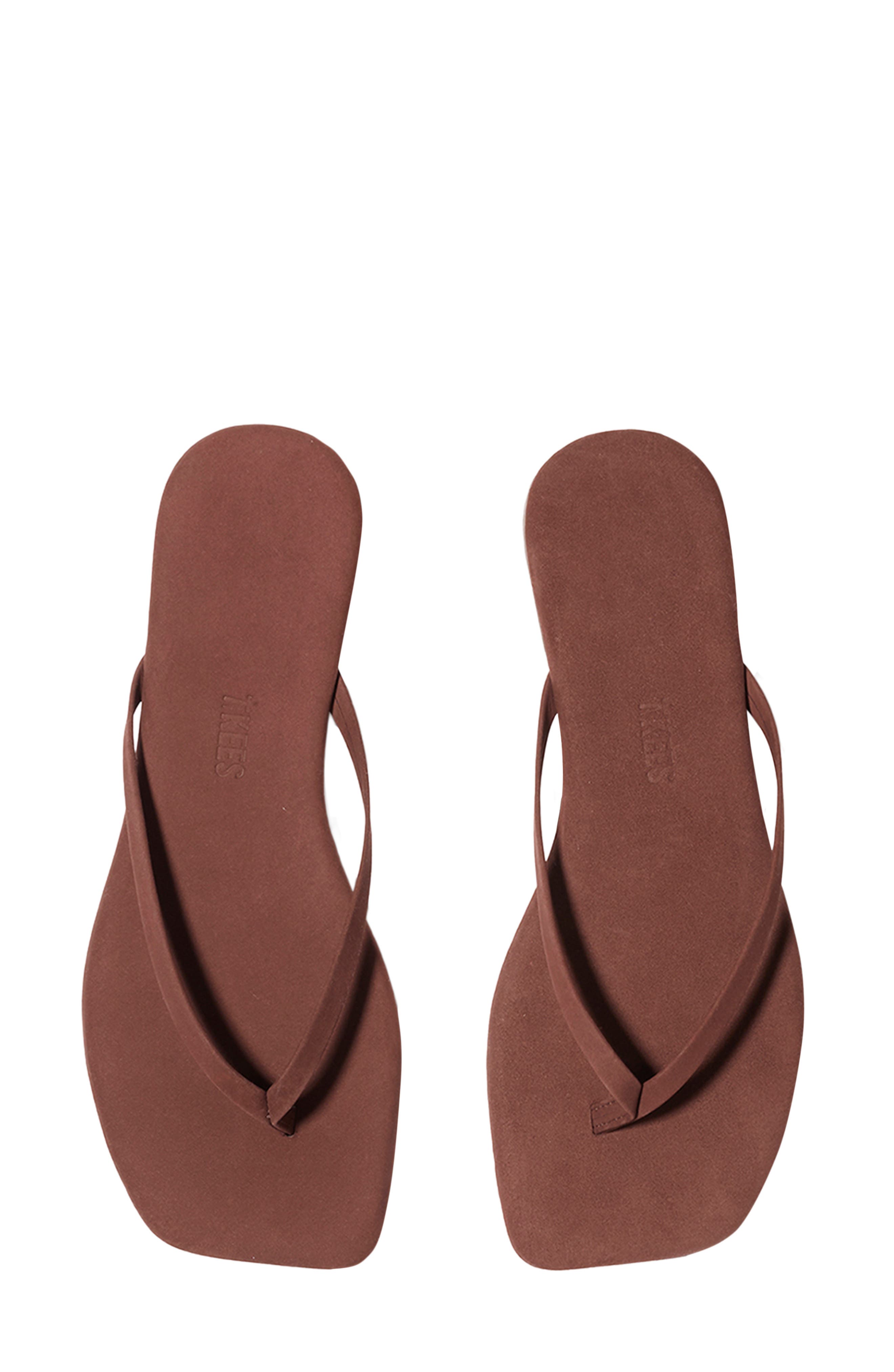 TKEES Lily Square Toe Flip Flop, Alternate, color, Bourbon