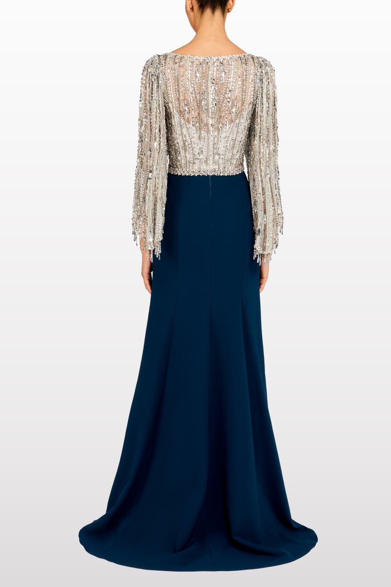 Wanderlust Embellished-Details Maxi Dress, Alternate, color, Ammonite - Blackthorne Blue