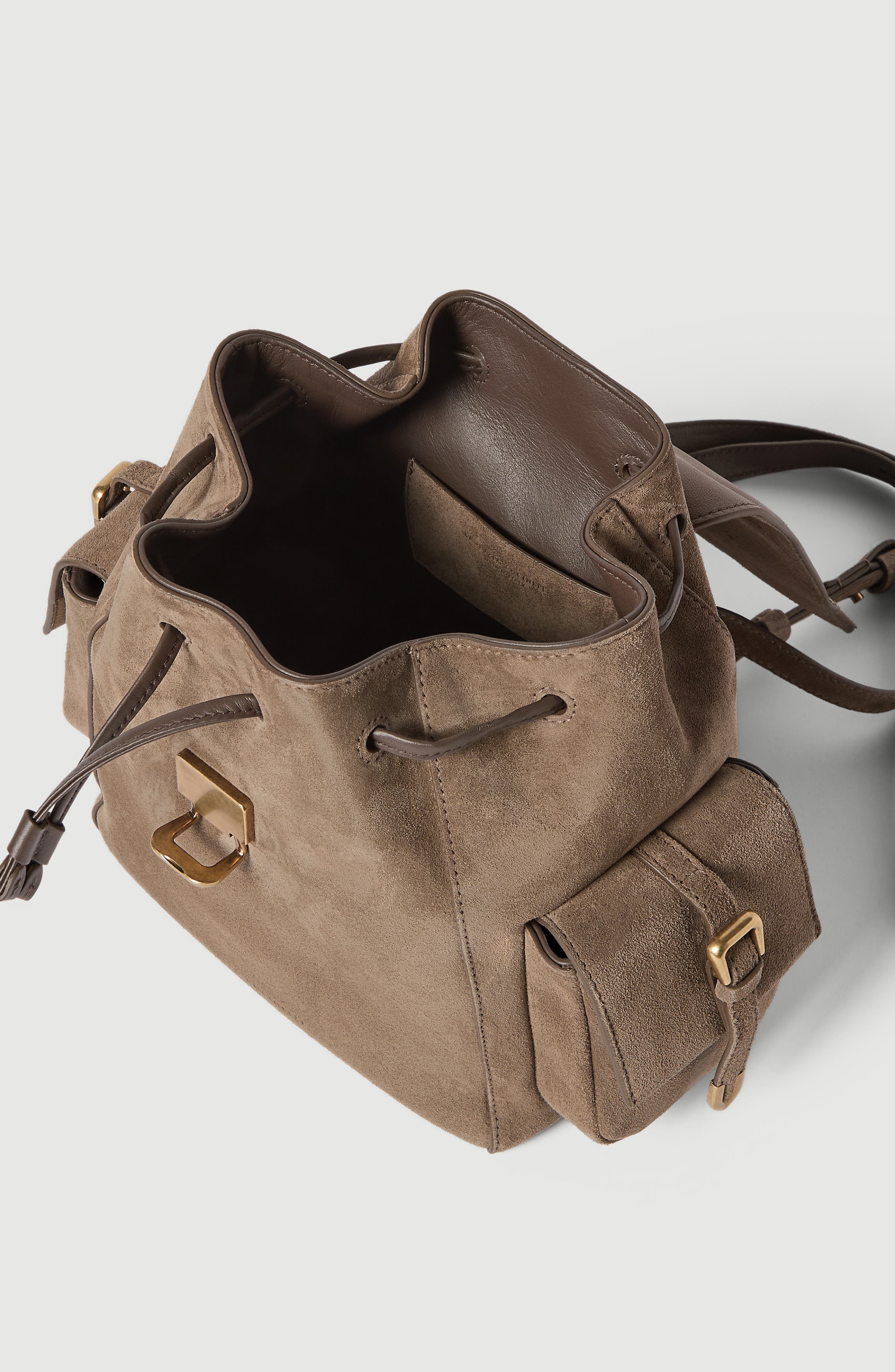 Suede sartorial backpack, Alternate, color, Bark