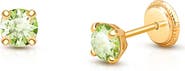 Tiny Blessings 14K Gold 4mm Crystal Birthstone Studs Screw Back Earrings