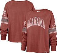 '47 Women's '47 Crimson Alabama Crimson Tide Allie Modest Raglan Long Sleeve Cropped T-Shirt