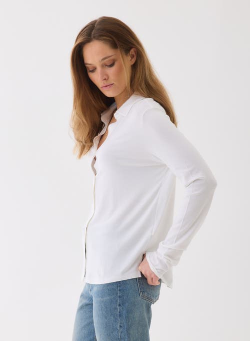 Majestic Filatures Soft Touch Semi Relaxed Shirt In White