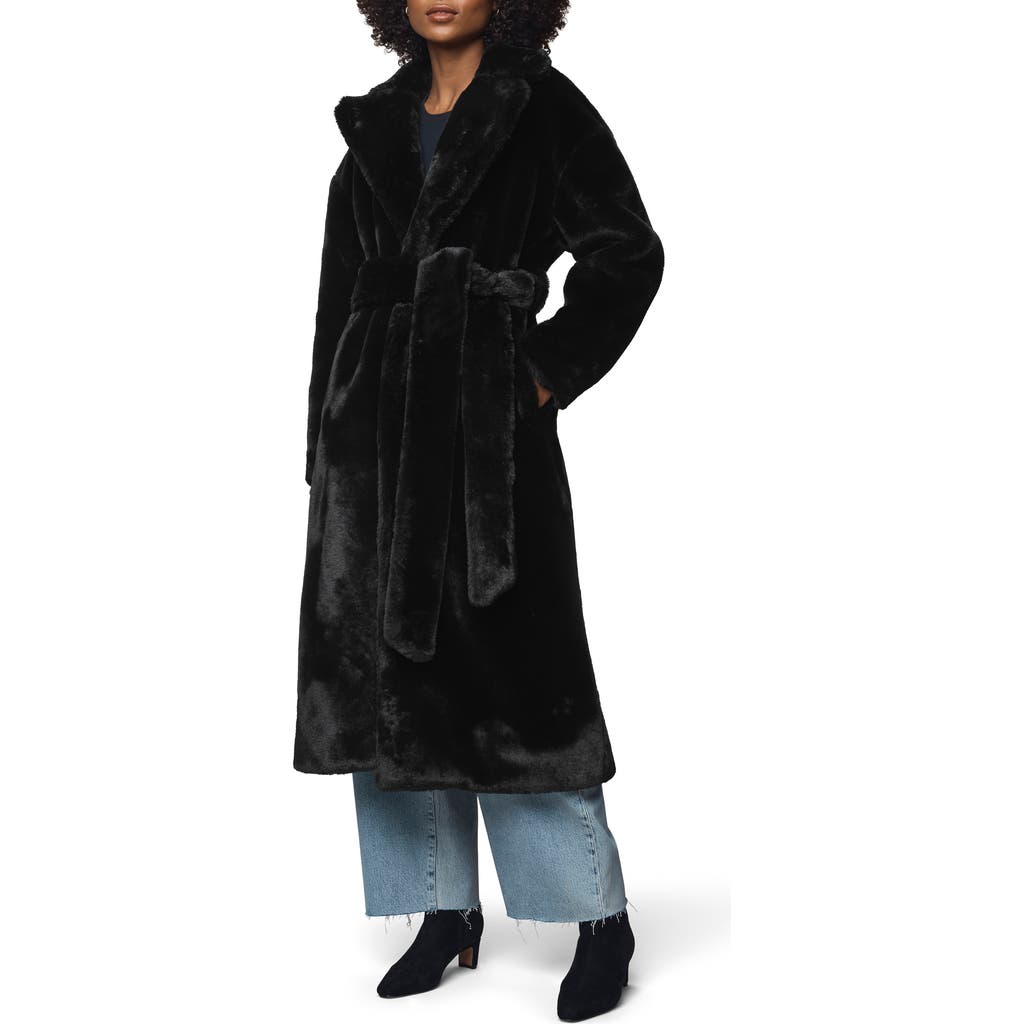 Splendid Lucia Tie Waist Faux Fur Coat In Animal Print