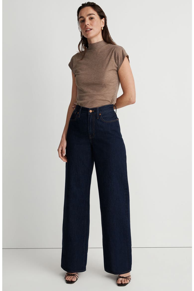 Sheer Ribbed Mock Neck T-Shirt, Alternate, color, HEATHER FLAX