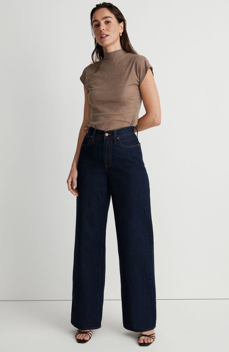 Madewell Sheer Ribbed Mock Neck T-Shirt, Alternate, color, 