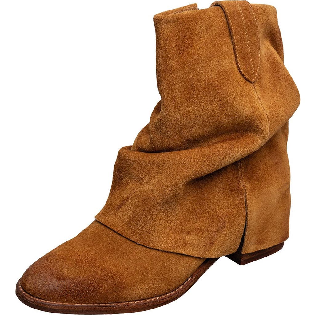 Antelope Ona Ruched Foldover Bootie In Brown