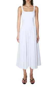Cutout Back Detail Cotton Blend Dress