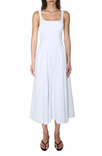 Cutout Back Detail Cotton Blend Dress