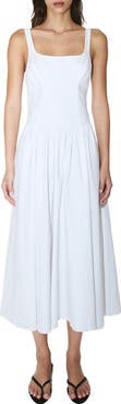 MANGO Starring Hailey Bieber Cutout Back Detail Cotton Blend Dress